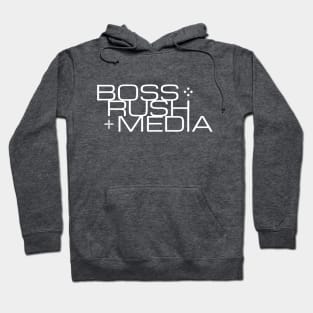 Boss Rush Media Logo Word White Hoodie